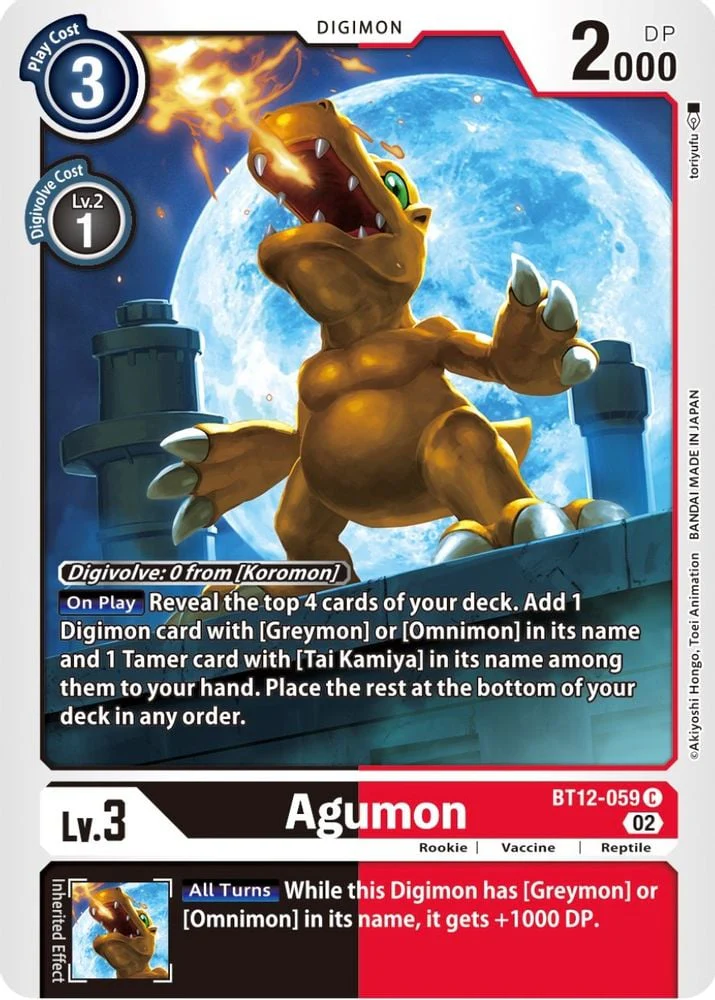Agumon - BT12-059 (#BT12-059 C) (Across Time) Near Mint