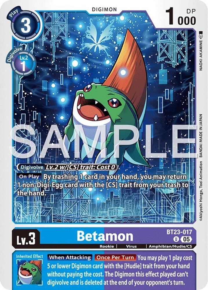 Betamon (#BT23-017 U) (Hackers' Slumber) Near Mint