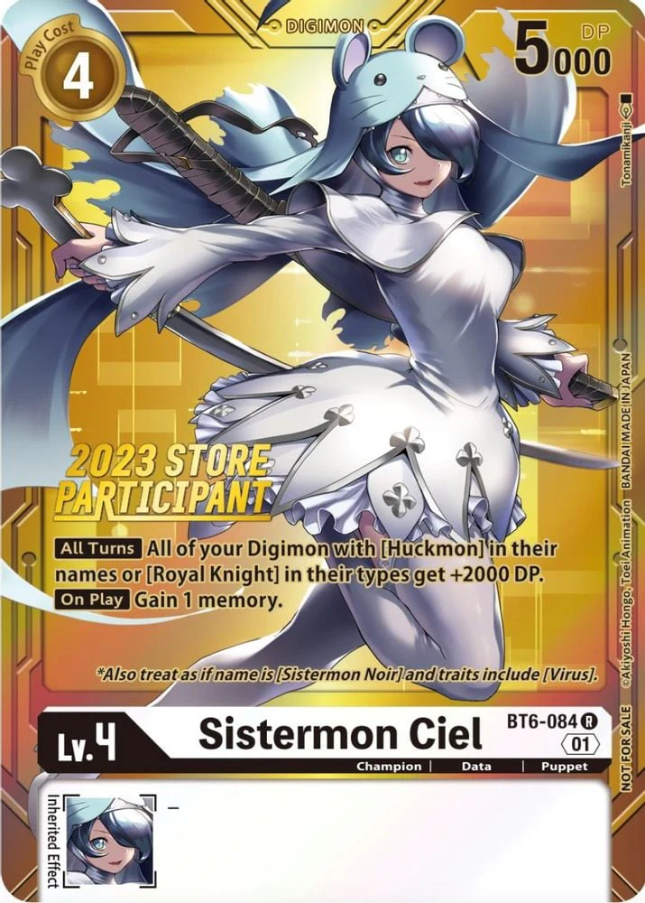Sistermon Ciel (2023 Store Participant) (#BT6-084 R) (Double Diamond) Near Mint Foil
