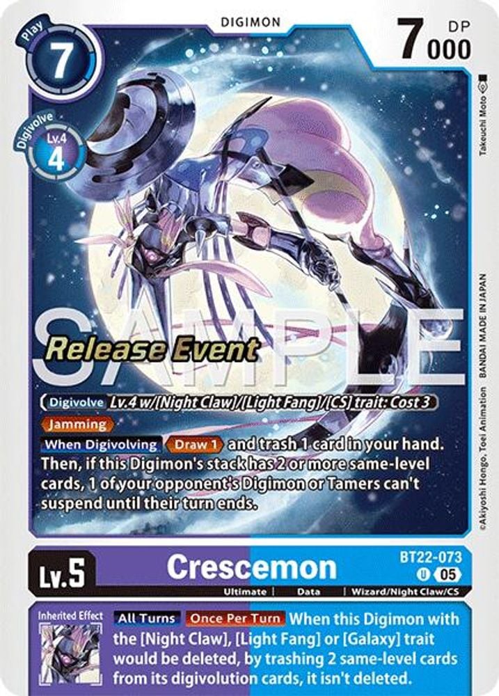 Crescemon (#BT22-073 U) (Cyber Eden Release Event Cards) Near Mint Foil