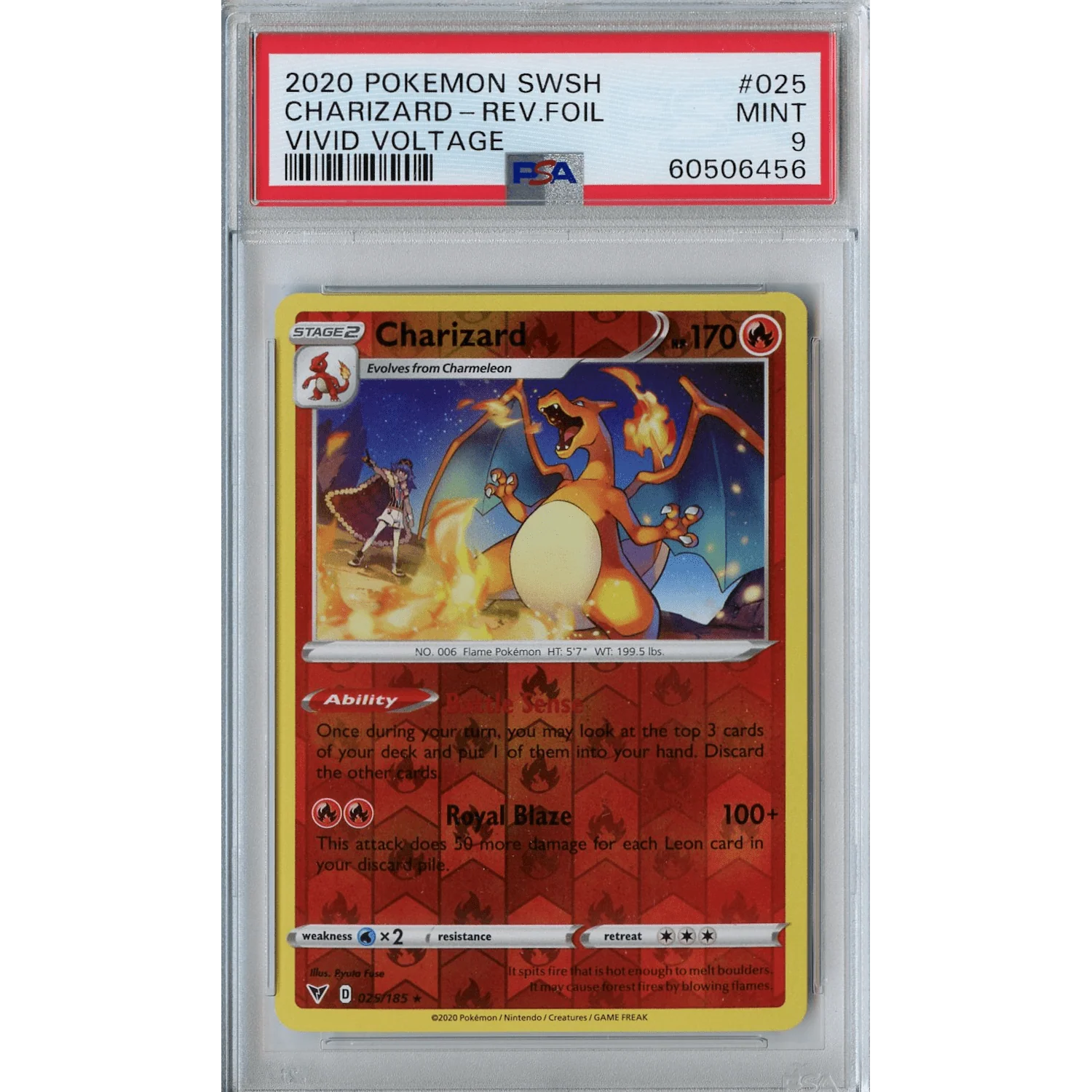 Charizard (025/185) - Reverse Holo Rare - Vivid Voltage [PSA 9]