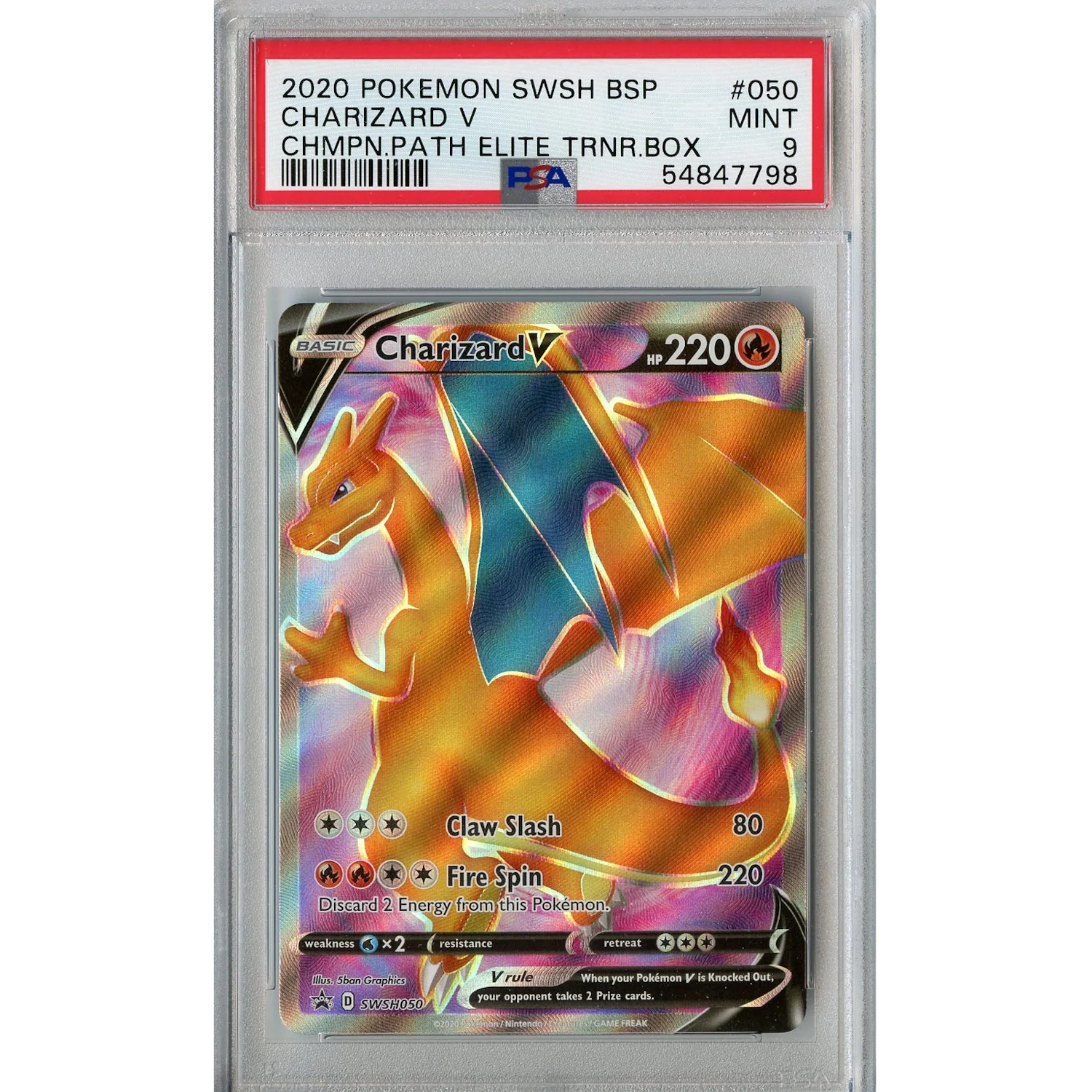 Charizard V (SWSH050) - Full Art - Black Star Promos [PSA 9]