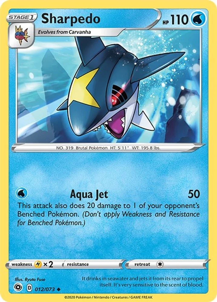Sharpedo (#12/73) (Champion's Path) Near Mint Reverse Holofoil