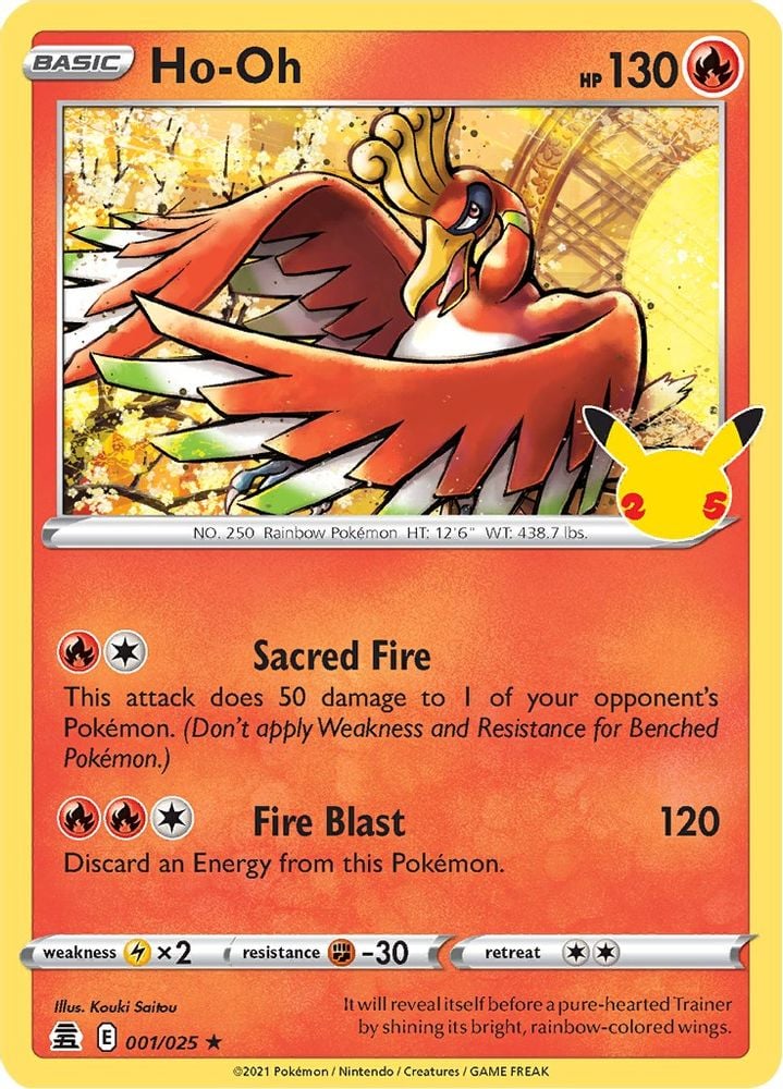 Ho Oh (#001/025) (Celebrations) Near Mint Holofoil