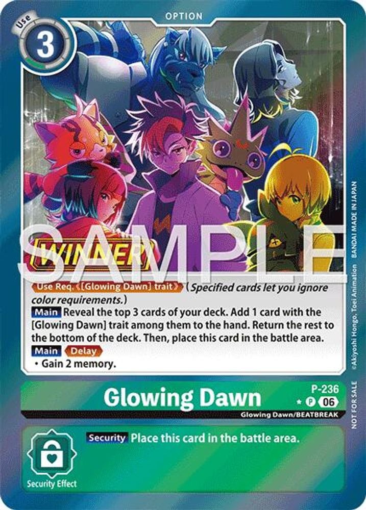 Glowing Dawn (Store Tournament 2026 Vol. 2 Winner Pack) (#P-236 P) (Digimon Promotion Cards) Near Mint Foil