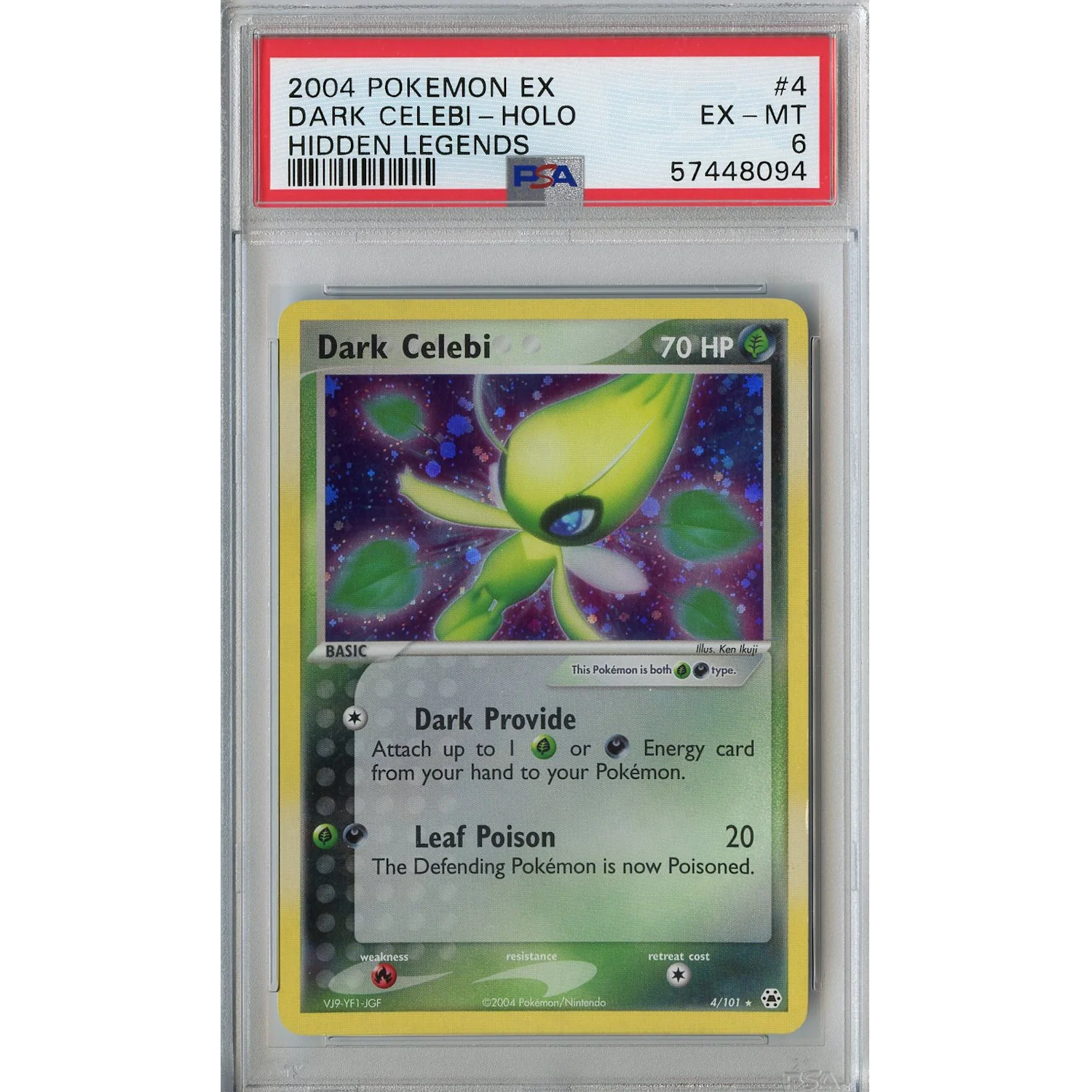 Dark Celebi (4/101) - Holo Rare - EX Hidden Legends [PSA 6]