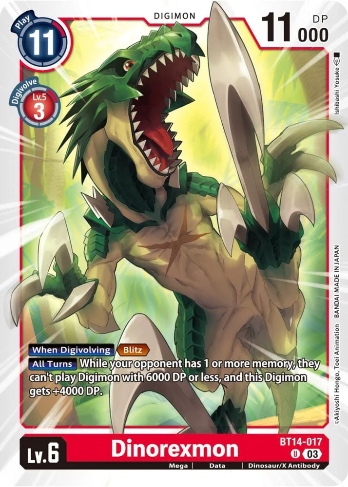 Dinorexmon (#BT14-017 U) (Blast Ace) Near Mint