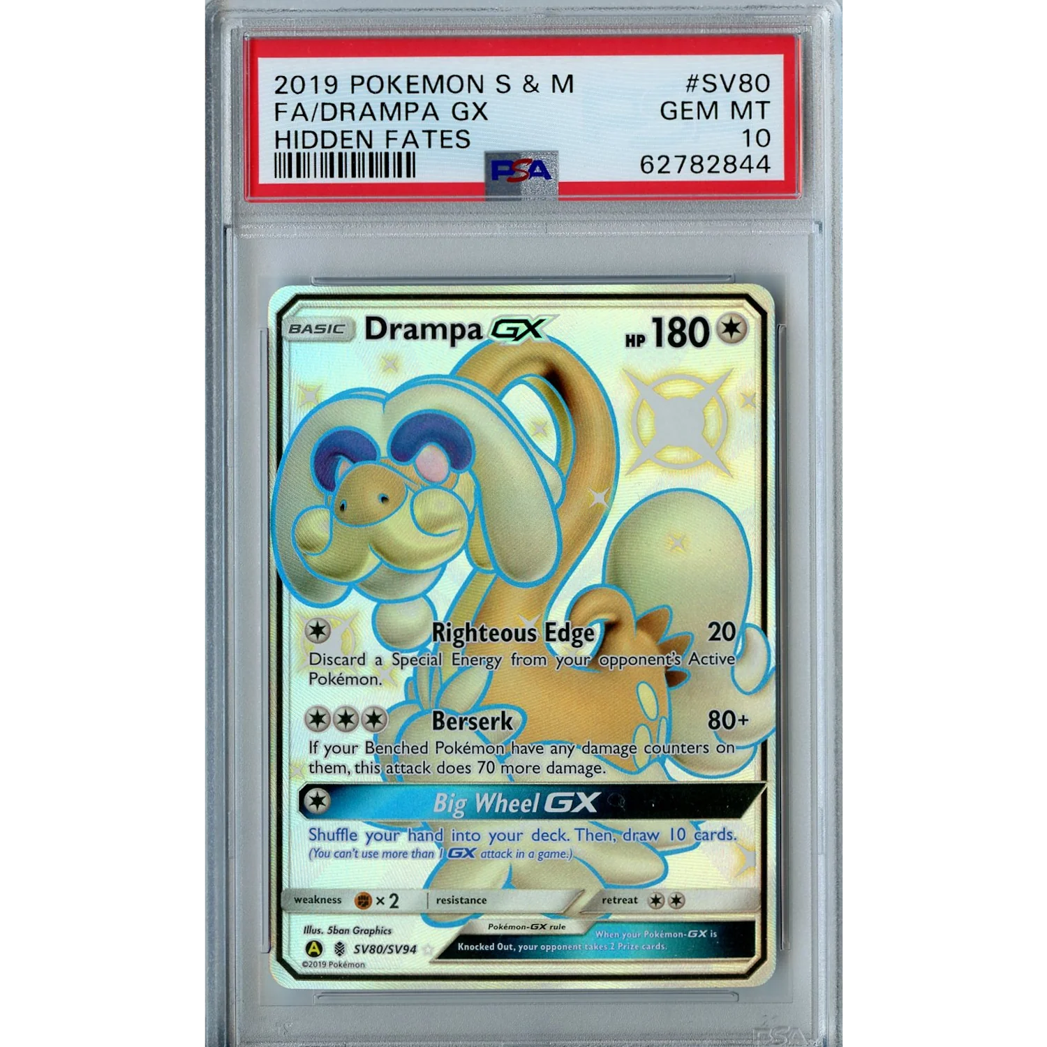 Drampa GX (SV80/SV94) - Full Art - Hidden Fates [PSA 10]
