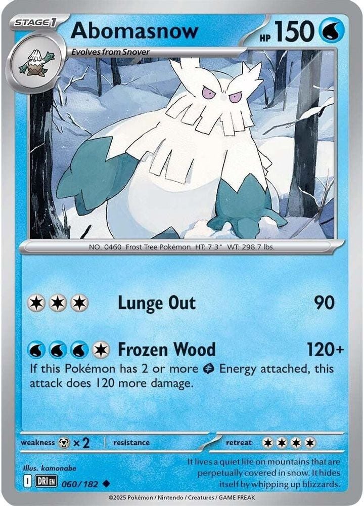 Abomasnow (#060/182) (SV10: Destined Rivals) Near Mint Reverse Holofoil