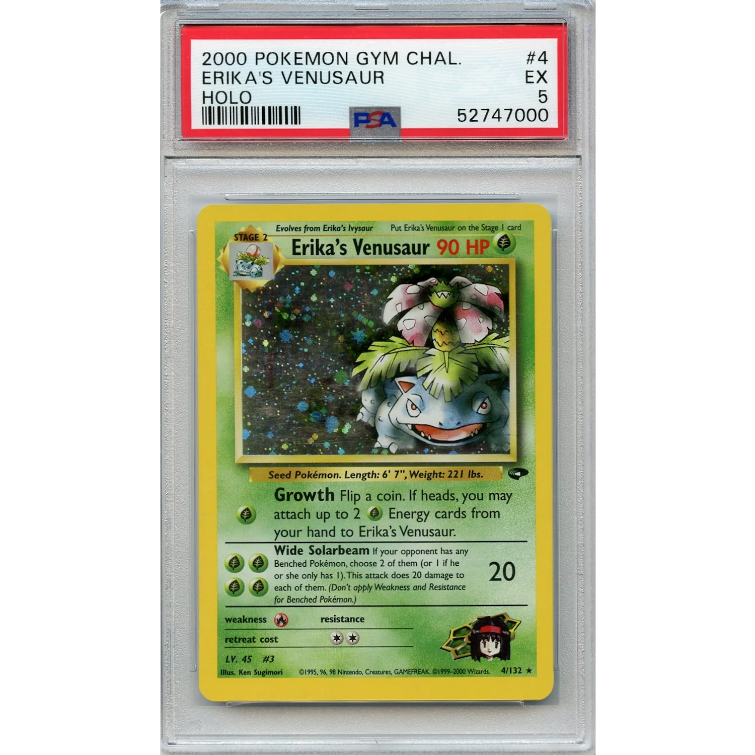 Erika's Venusaur (4/132) - Holo Rare - Gym Challenge [PSA 5]