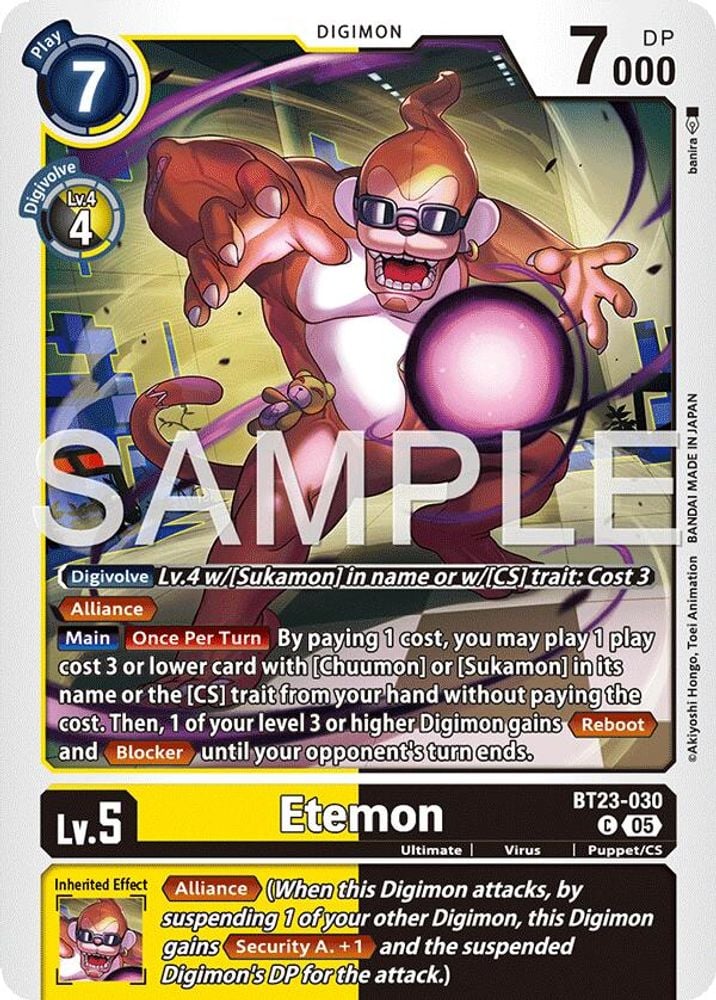 Etemon (#BT23-030 C) (Hackers' Slumber) Near Mint