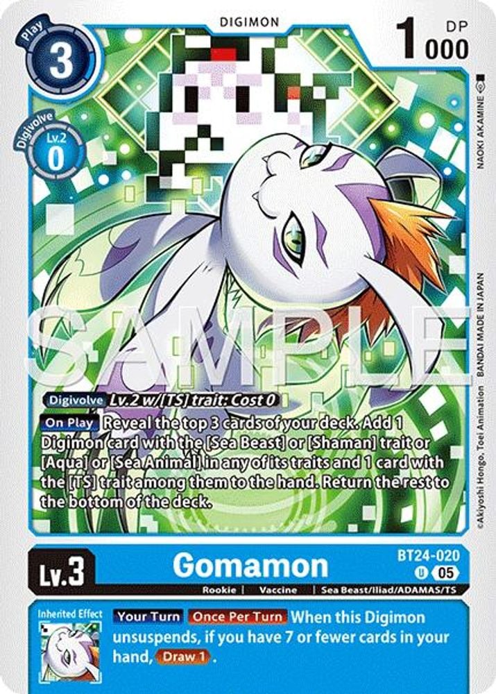 Gomamon (#BT24-020 U) (Time Stranger) Near Mint