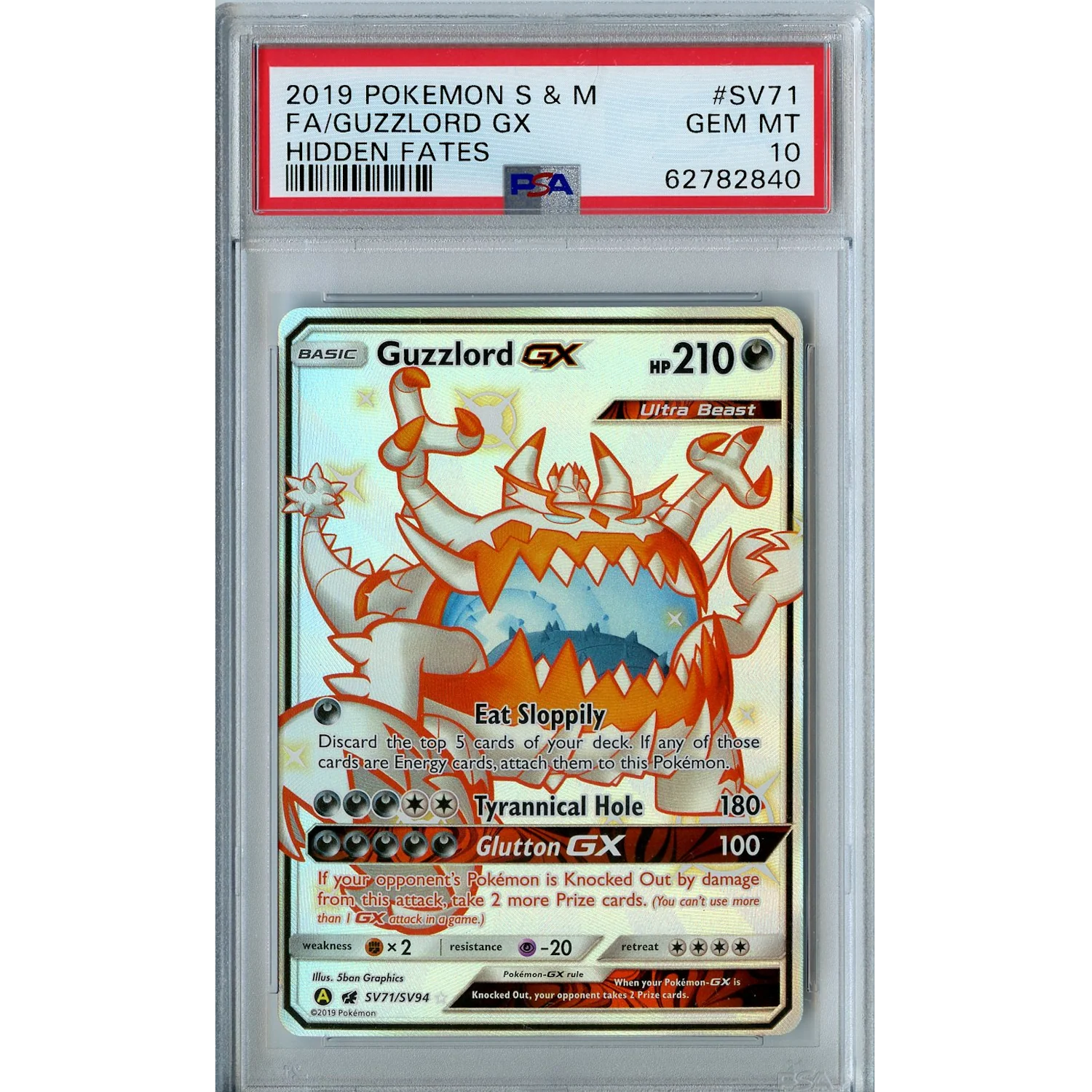 Guzzlord GX (SV71/SV94) - Full Art - Hidden Fates [PSA 10]