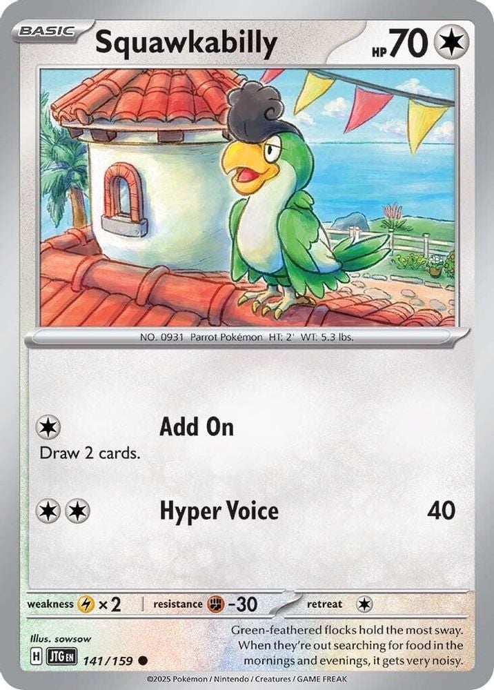 Squawkabilly (#141/159) (SV09: Journey Together) Near Mint Reverse Holofoil