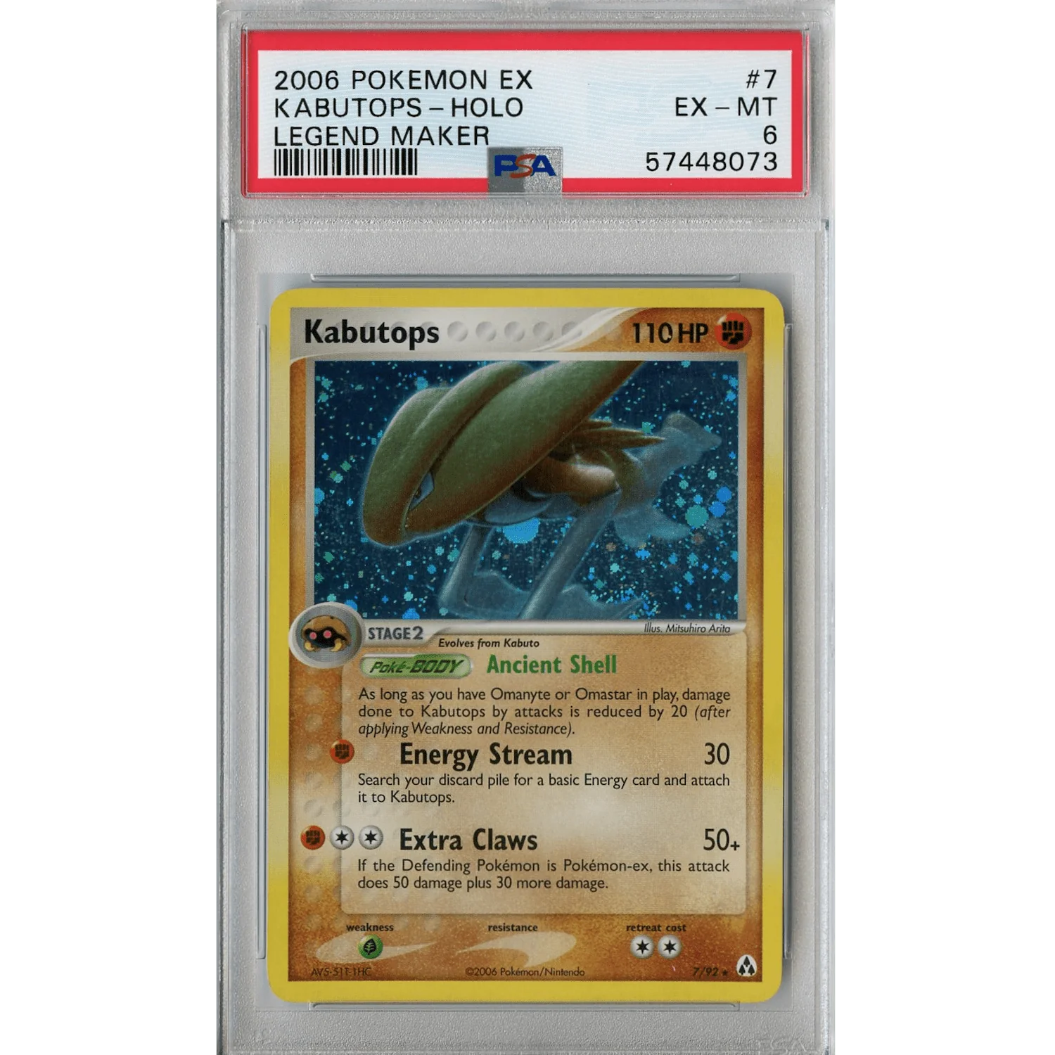 Kabutops (7/92) - Holo Rare - Legend Maker [PSA 6]