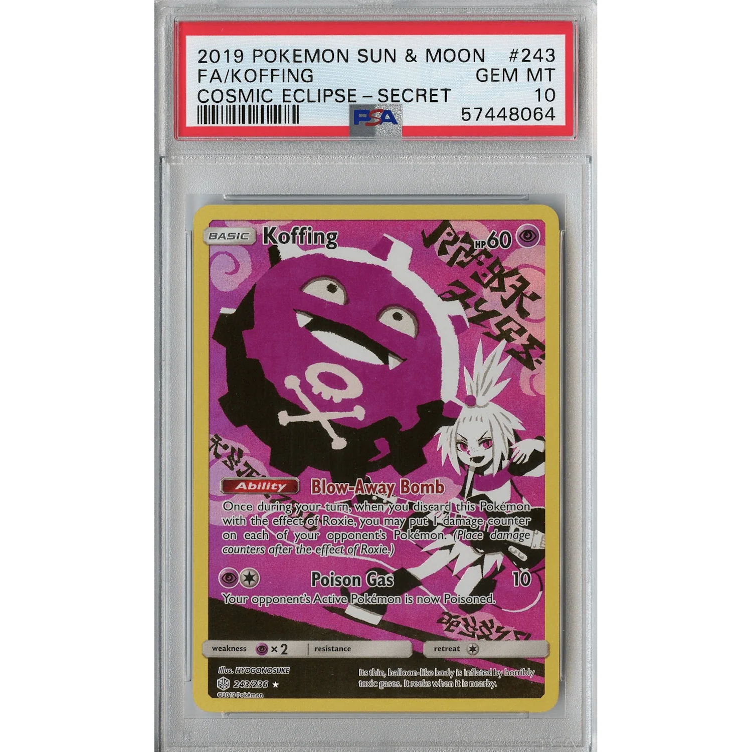 Koffing (243/236) - Full Art - Cosmic Eclipse [PSA 10]