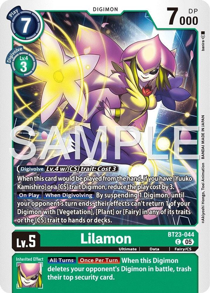 Lilamon (#BT23-044 C) (Hackers' Slumber) Near Mint