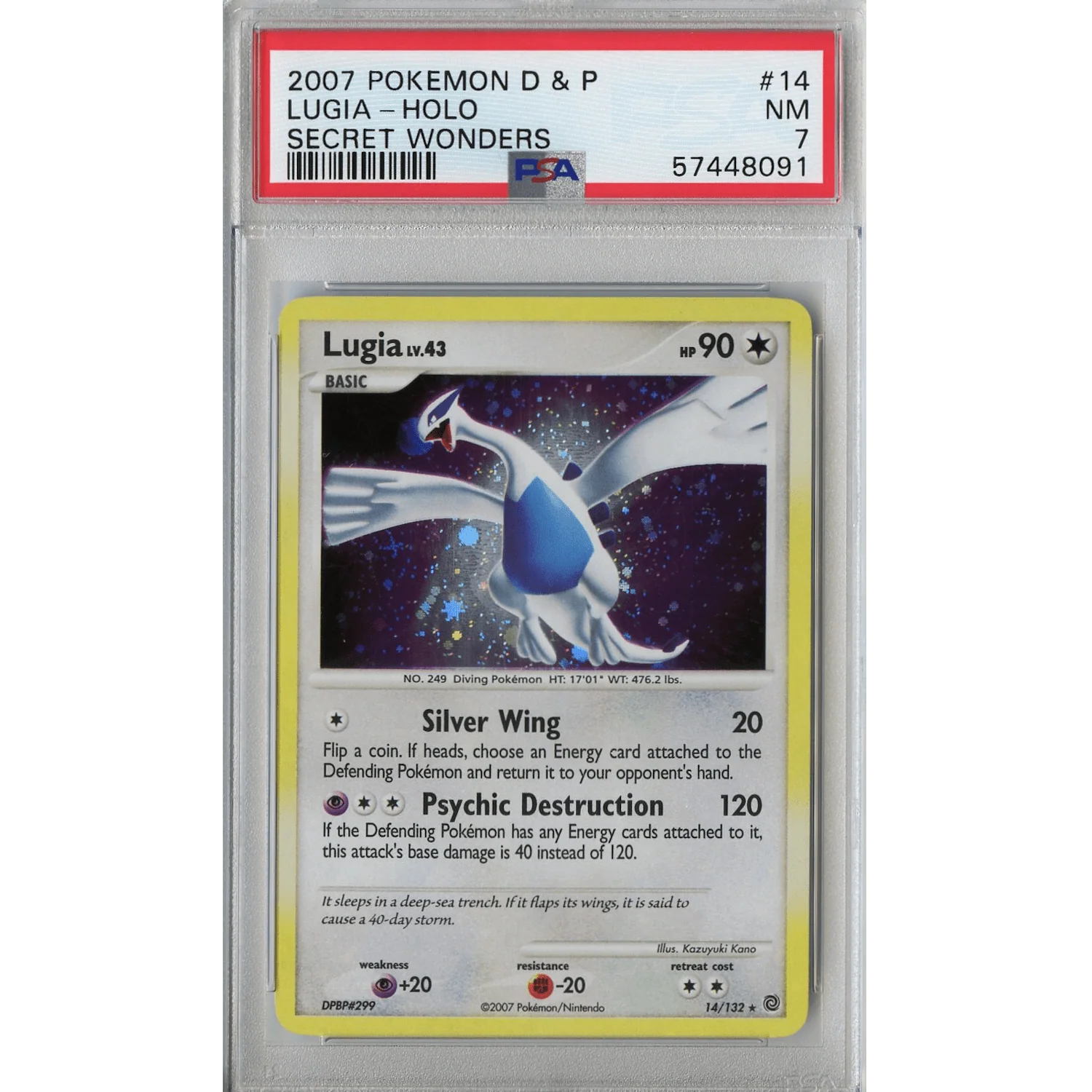 Lugia (14/132) - Holo Rare - Secret Wonders [PSA 7]