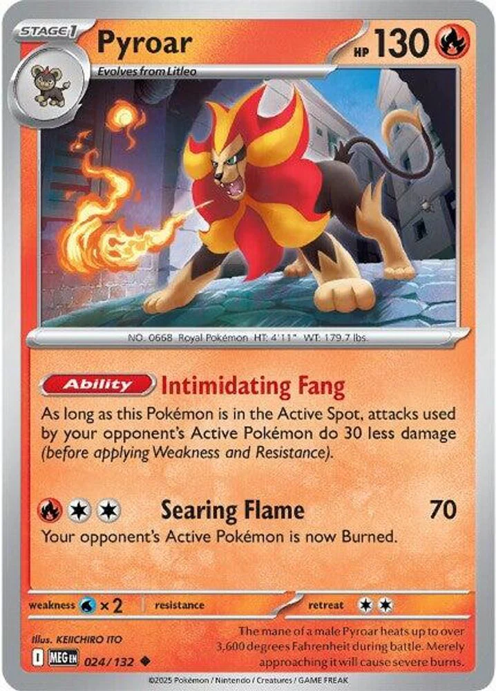 Pyroar (#024/132) (ME01: Mega Evolution) Near Mint Reverse Holofoil