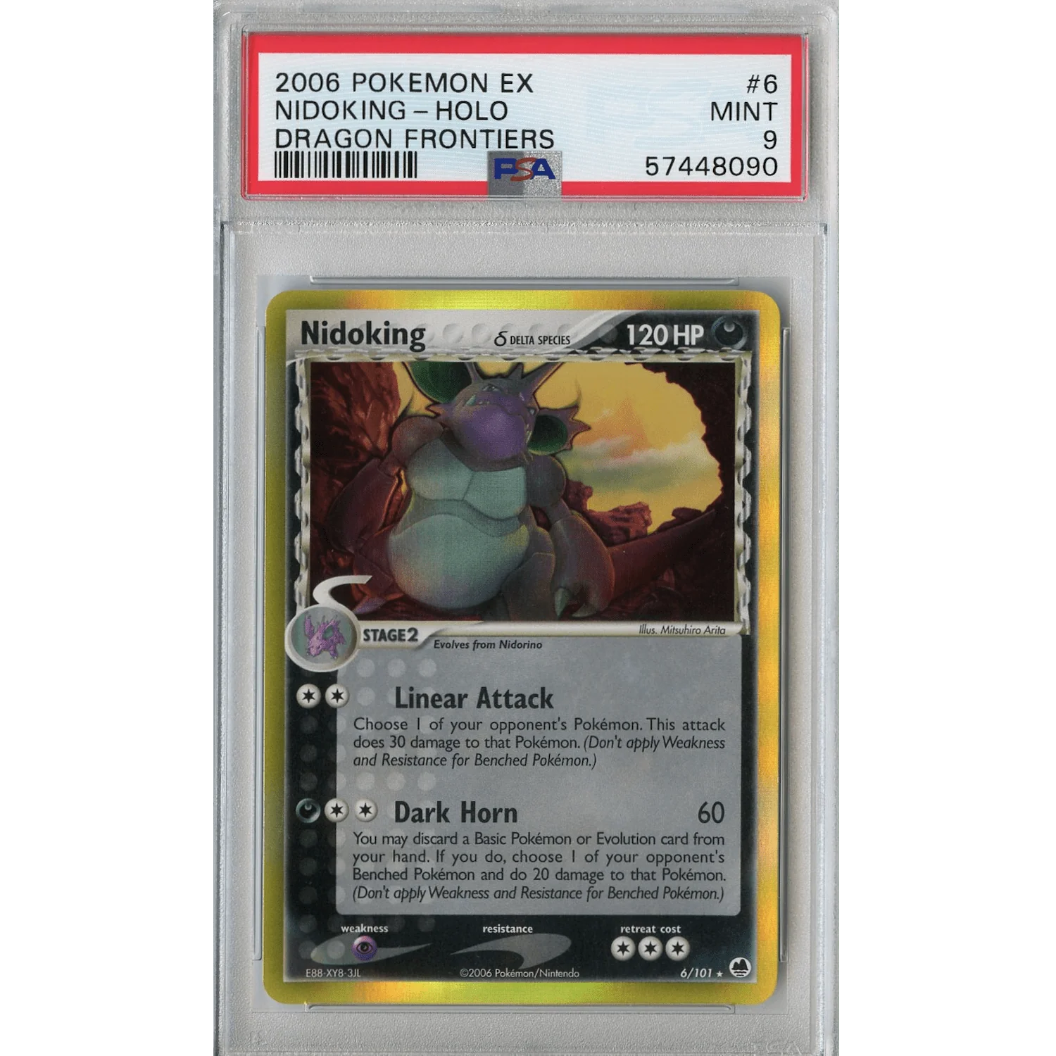 Nidoking Delta Species (6/101) - Holo Rare - EX Dragon Frontiers [PSA 9]