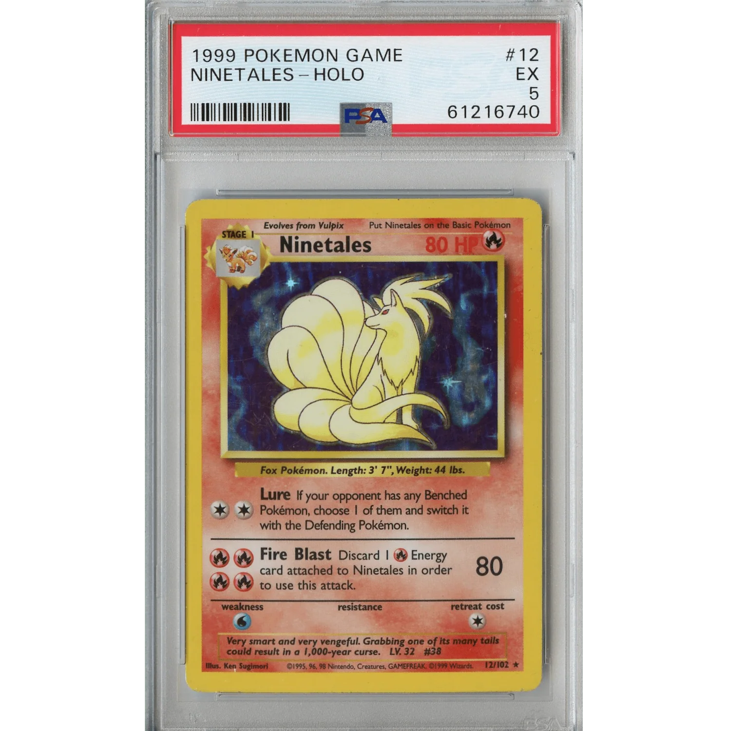 Ninetales (12/102) - Holo Rare - Base Set [PSA 5]