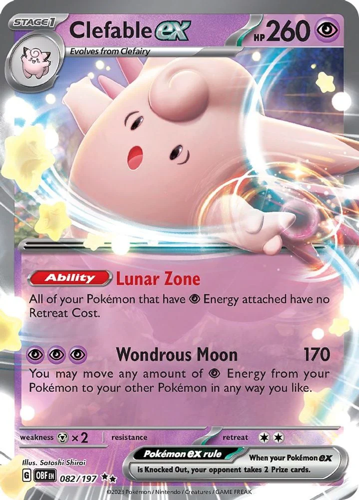 Clefable ex (#082/197) (SV03: Obsidian Flames) Near Mint Holofoil