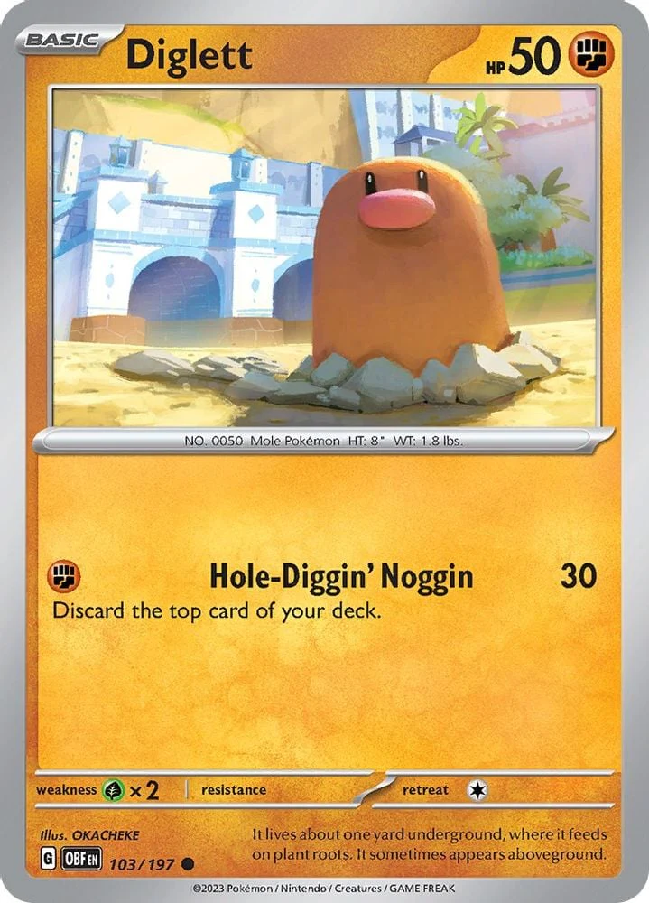 Diglett (#103/197) (SV03: Obsidian Flames) Near Mint Reverse Holofoil