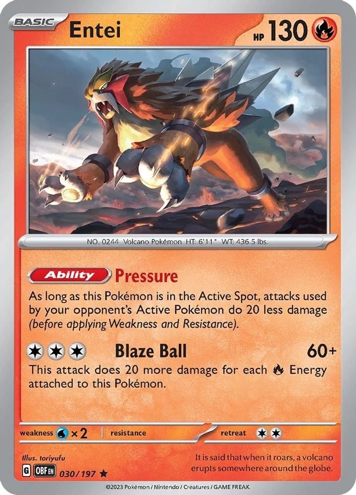 Entei (#030/197) (SV03: Obsidian Flames)
