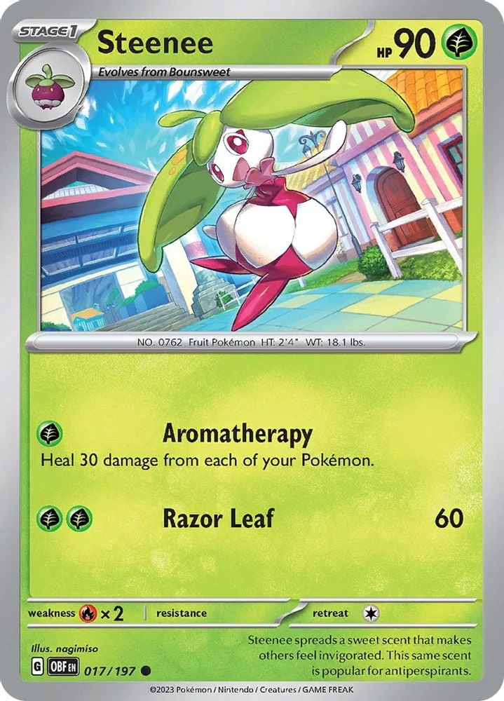 Steenee (#017/197) (SV03: Obsidian Flames) Near Mint Reverse Holofoil