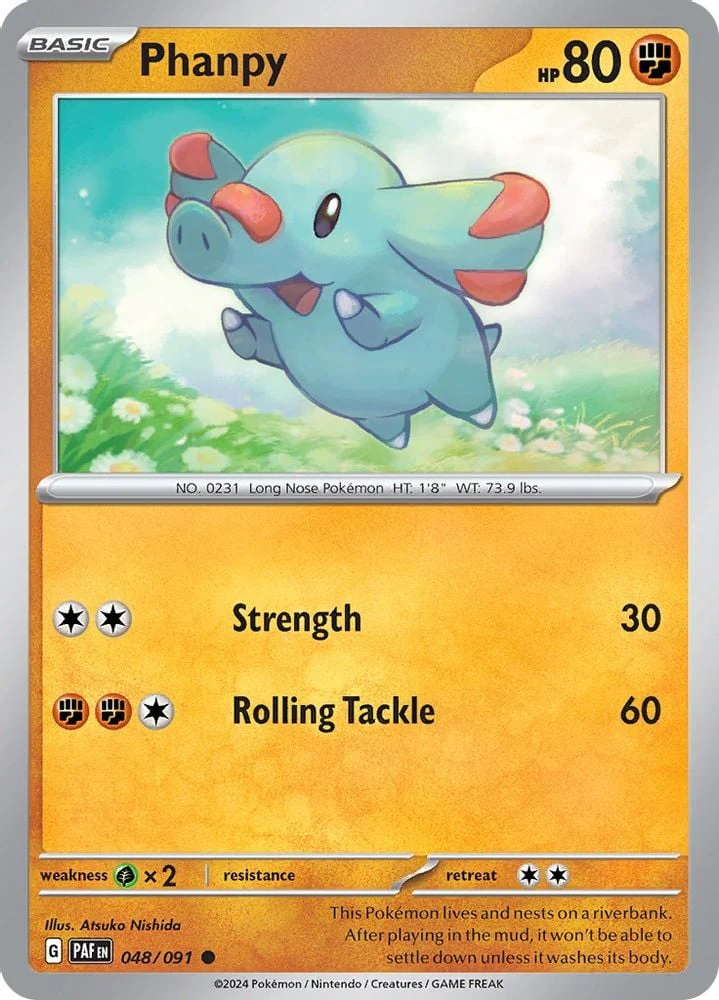Phanpy (#048/091) (SV: Paldean Fates) Near Mint Reverse Holofoil