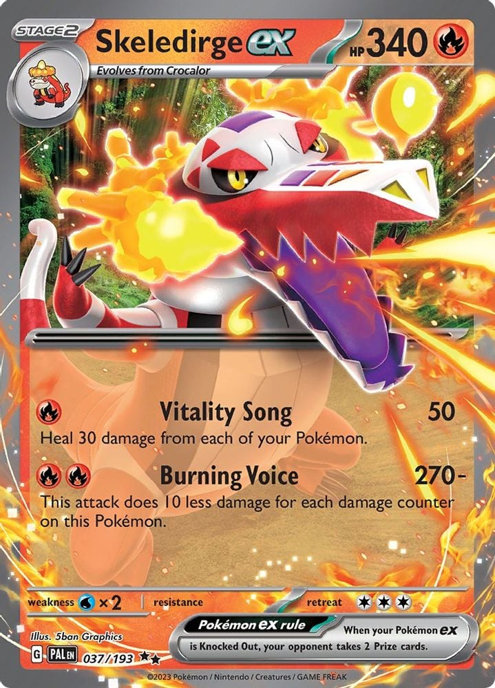 Skeledirge ex 037 193 (#037/193) (SV02: Paldea Evolved) Near Mint Holofoil