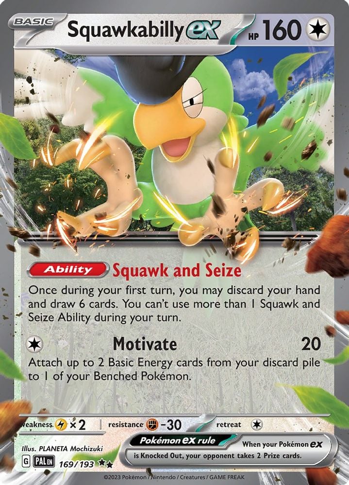 Squawkabilly ex (#169/193) (SV02: Paldea Evolved) Near Mint Holofoil