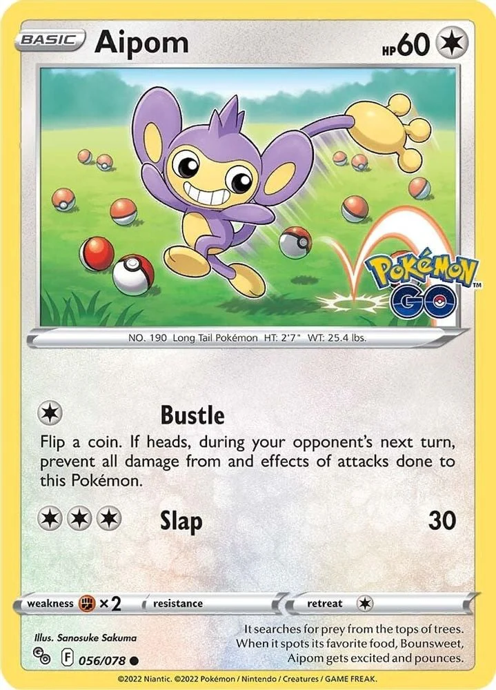 Aipom (#056/078) (Pokemon GO) Near Mint Reverse Holofoil