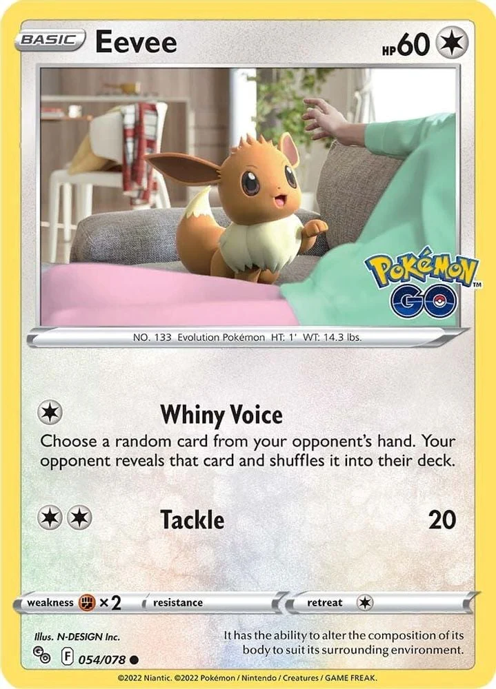Eevee (#054/078) (Pokemon GO) Near Mint Reverse Holofoil