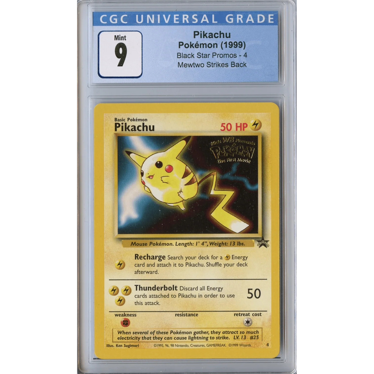 Pikachu - WB Stamp - Black Star Promo 4 (Movie) [CGC 9]