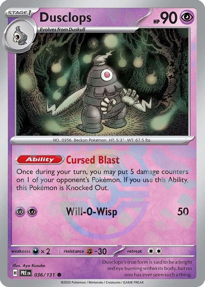 Dusclops Master Ball Pattern (#036/131) (SV: Prismatic Evolutions) Near Mint Holofoil