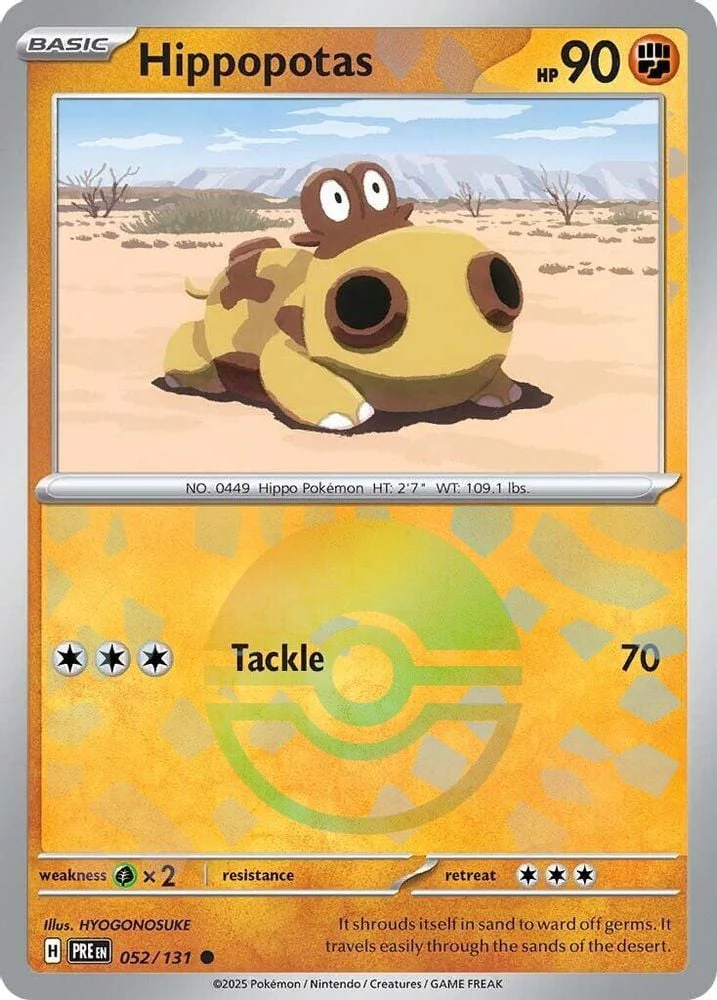 Hippopotas Poke Ball Pattern (#052/131) (SV: Prismatic Evolutions) Near Mint Holofoil