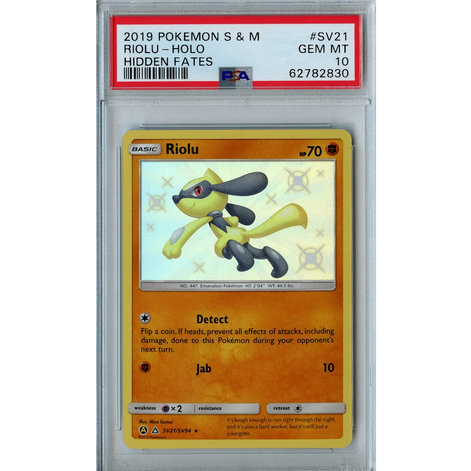 Riolu (SV21/SV94) - Holo Rare - Hidden Fates [PSA 10]