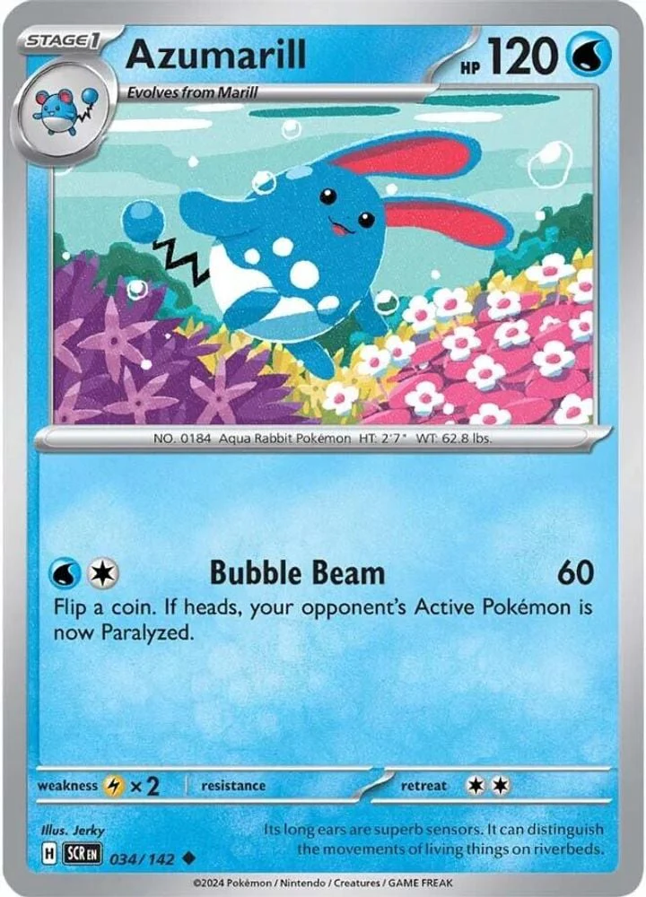 Azumarill (#034/142) (SV07: Stellar Crown) Near Mint Reverse Holofoil