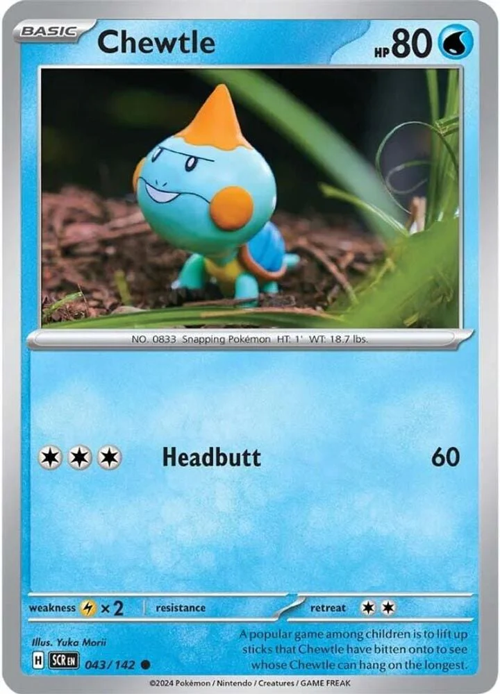 Chewtle (#043/142) (SV07: Stellar Crown) Near Mint Reverse Holofoil