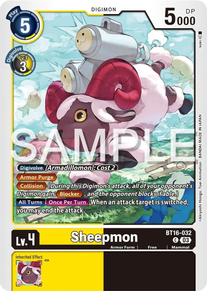 Sheepmon (#BT16-032 C) (Beginning Observer) Near Mint