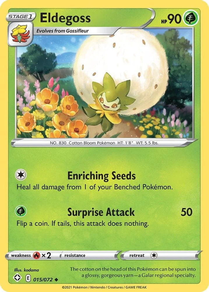 Eldegoss (#015/072) (Shining Fates) Near Mint Reverse Holofoil