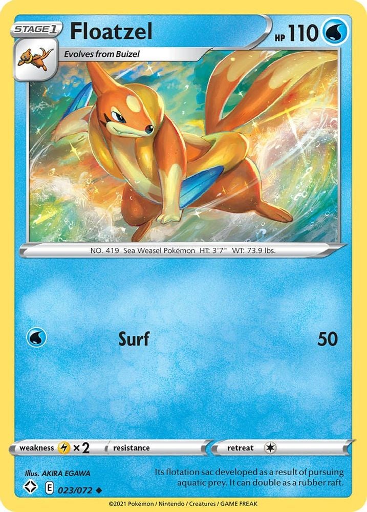 Floatzel (#023/072) (Shining Fates) Near Mint Reverse Holofoil