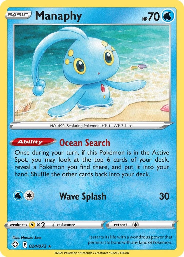 Manaphy (#024/072) (Shining Fates) Near Mint Reverse Holofoil