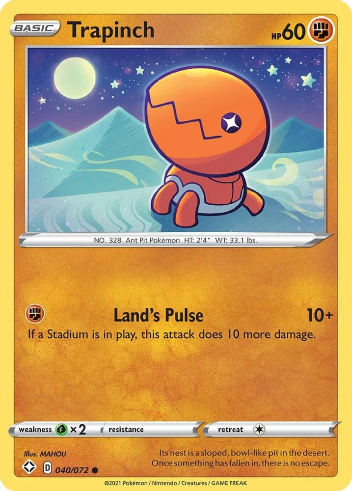 Trapinch (#040/072) (Shining Fates) Near Mint Reverse Holofoil