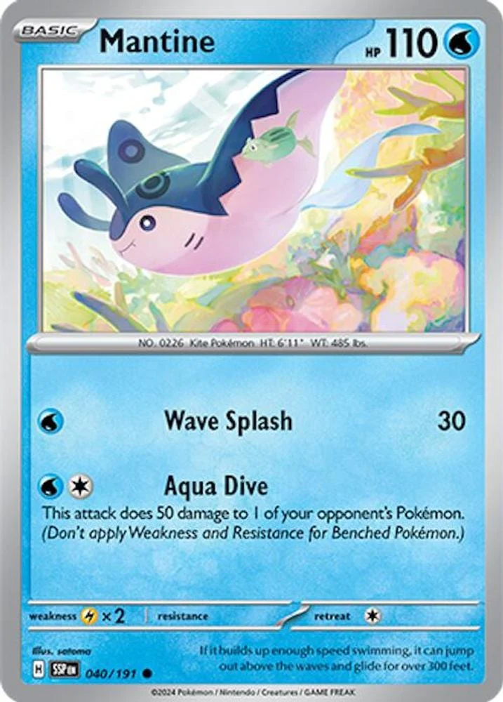 Mantine (#040/191) (SV08: Surging Sparks) Near Mint Reverse Holofoil