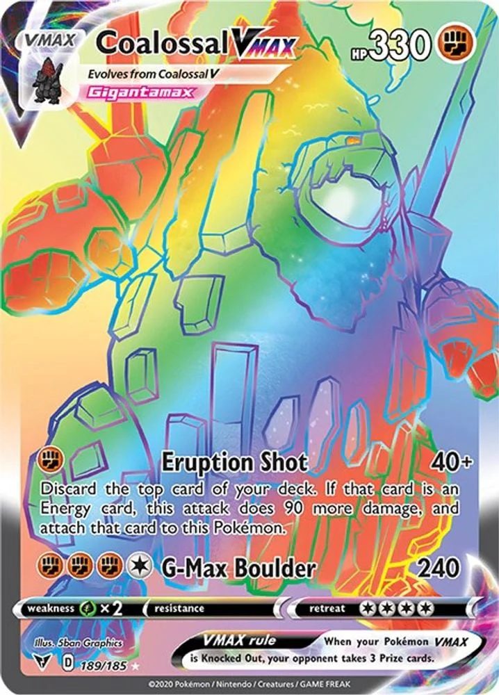 Coalossal VMAX Secret (#189/185) (SWSH04: Vivid Voltage) Near Mint Holofoil