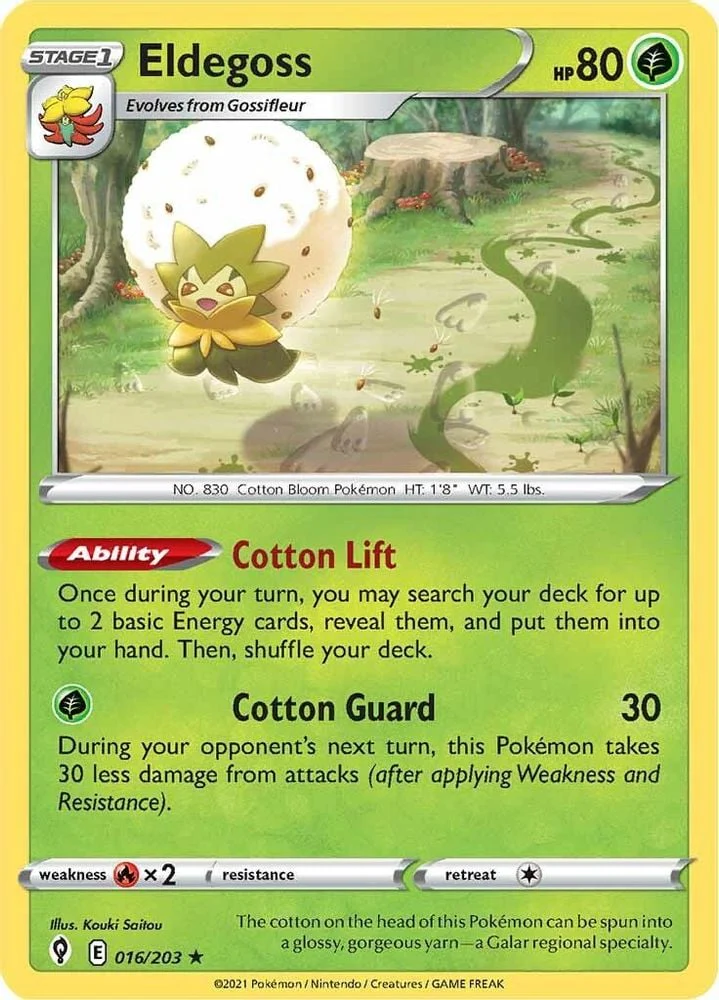 Eldegoss (#016/203) (SWSH07: Evolving Skies) Near Mint Reverse Holofoil