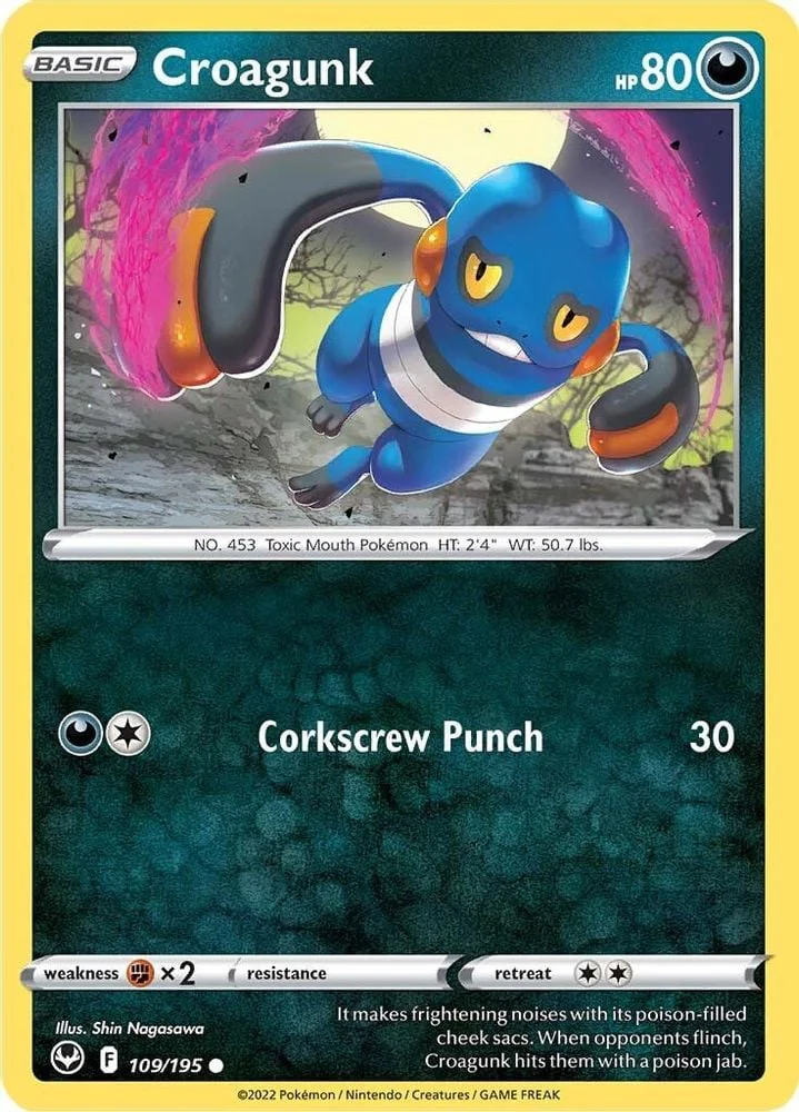 Croagunk (#109/195) (SWSH12: Silver Tempest) Near Mint Reverse Holofoil