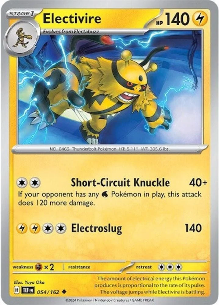 Electivire (#054/162) (SV05: Temporal Forces) Near Mint Reverse Holofoil